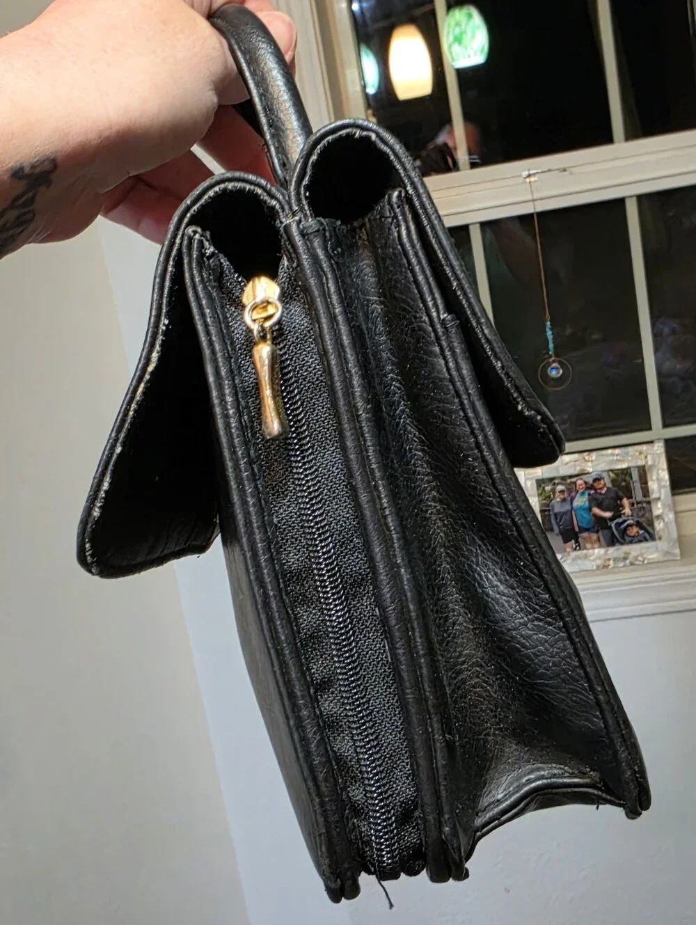 Vintage Rosetti Black Faux Leather Satchel/Crossbody Bag - MSRP $80